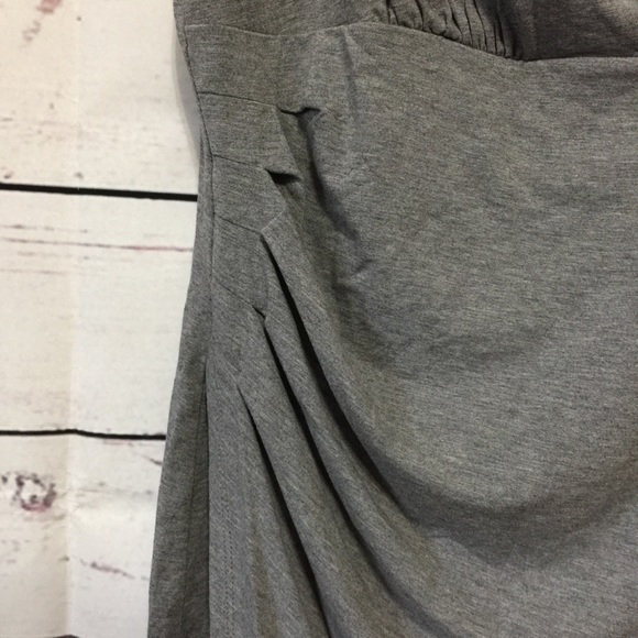 White House Black Market Grey drape tunic top M - Picture 3 of 5